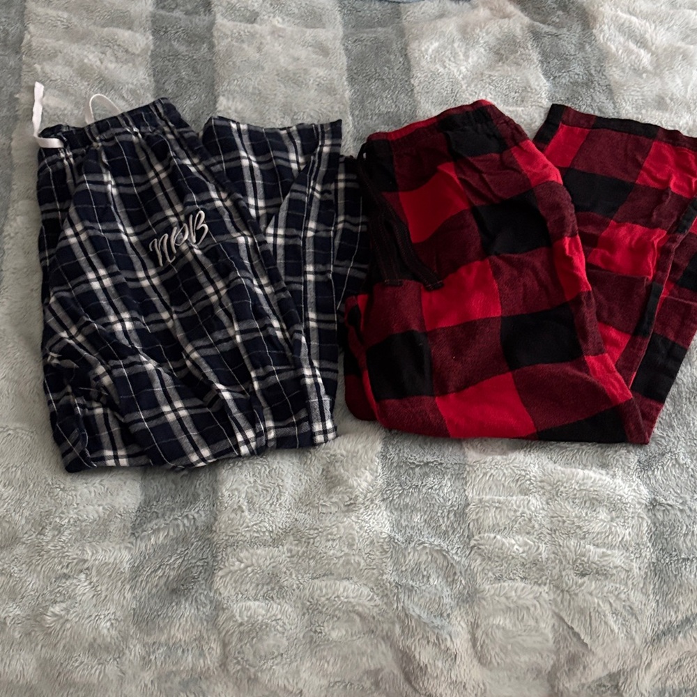 Plaid women’s Pajama Set - Red and Blue